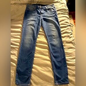 Bebe Mid Rise Skinny Blue Jeans